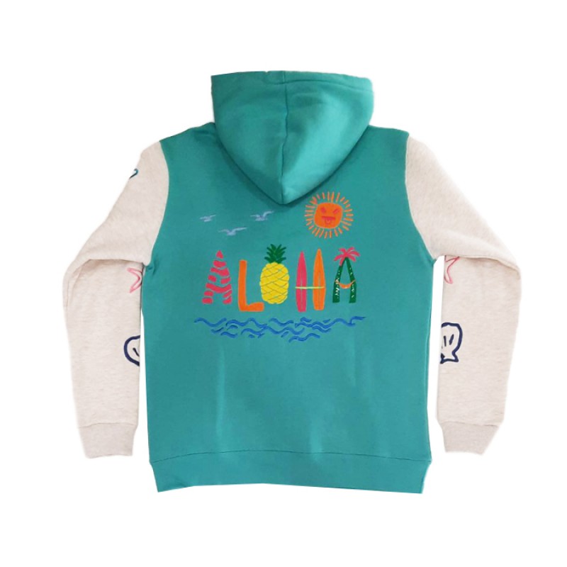 SALTY SLANG ALOHA EMBROIDERY HOODIE