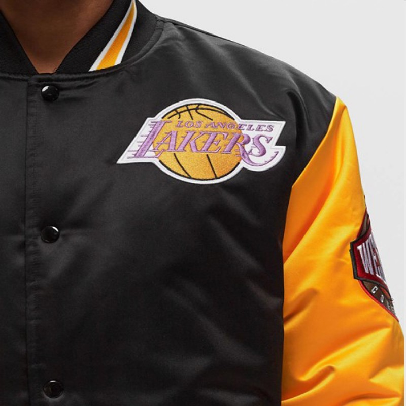 NBA PRIMETIME HEAVYWEIGHT SATIN JACKET VINTAGE LOGO - LOS ANGELES LAKERS