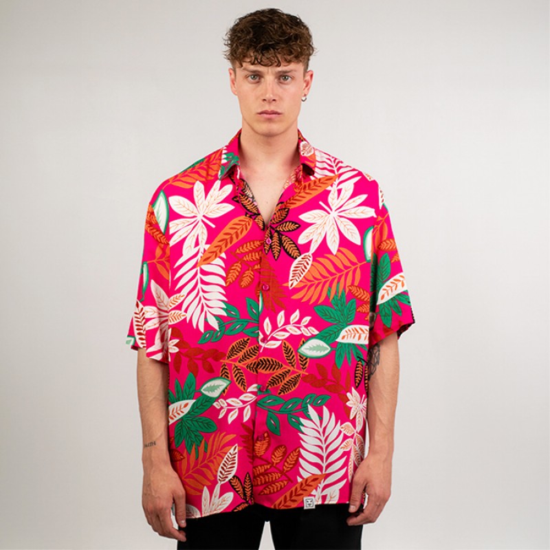 SALTY SLANG PINK LEAVES SHIRT