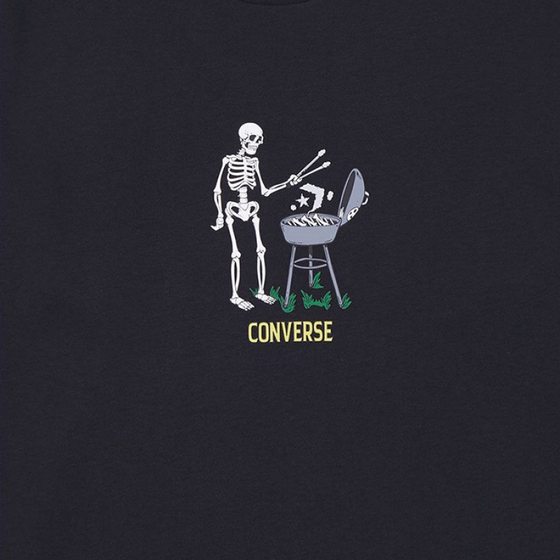 CONVERSE GRILLING SKELETON GRAPHIC CREW SWEATSHIRT