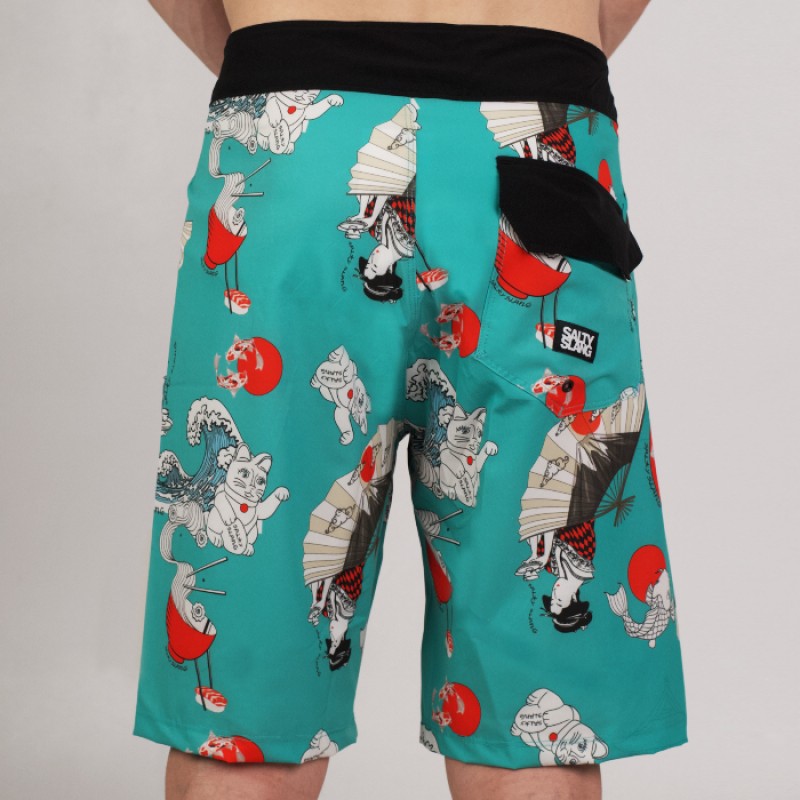 SALTY SLANG JAPANESE PATTERN LONG BOARDSHORT