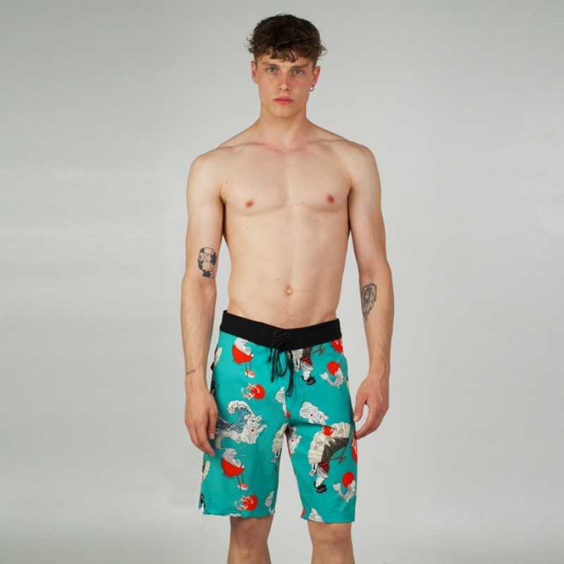 SALTY SLANG JAPANESE PATTERN LONG BOARDSHORT