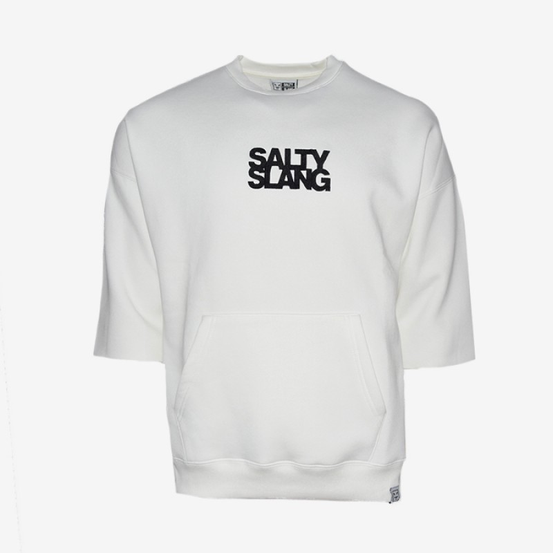 SALTY SLANG WORD LOGO EMBROIDERY CROP