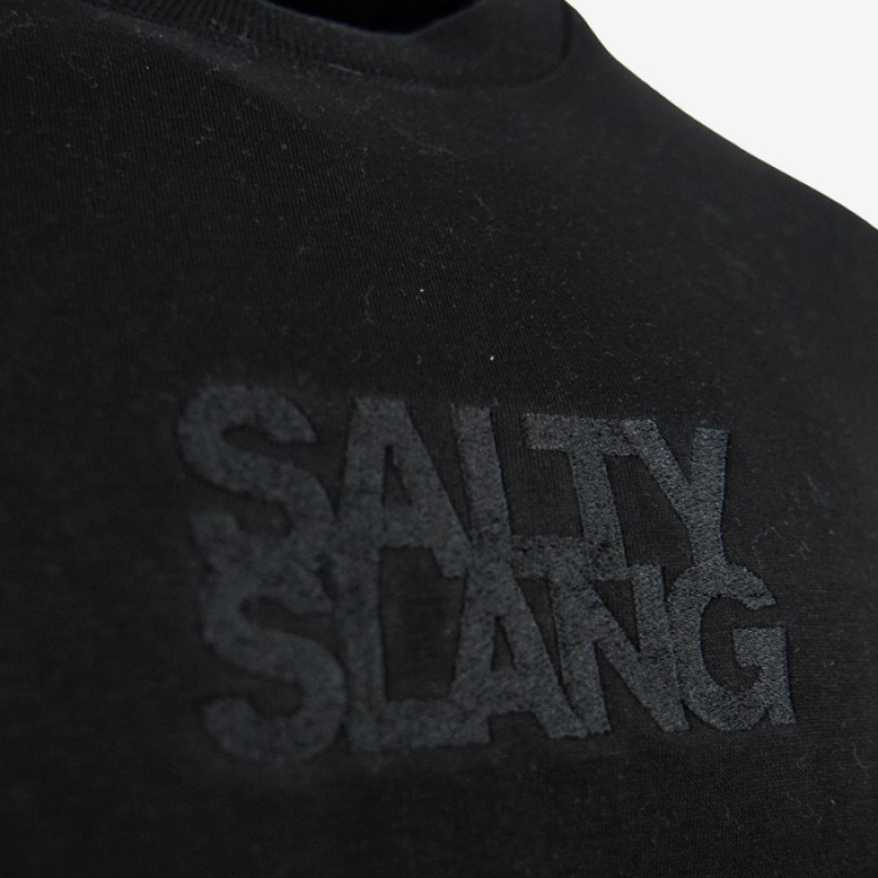 SALTY SLANG WORD LOGO EMBROIDERY CROP