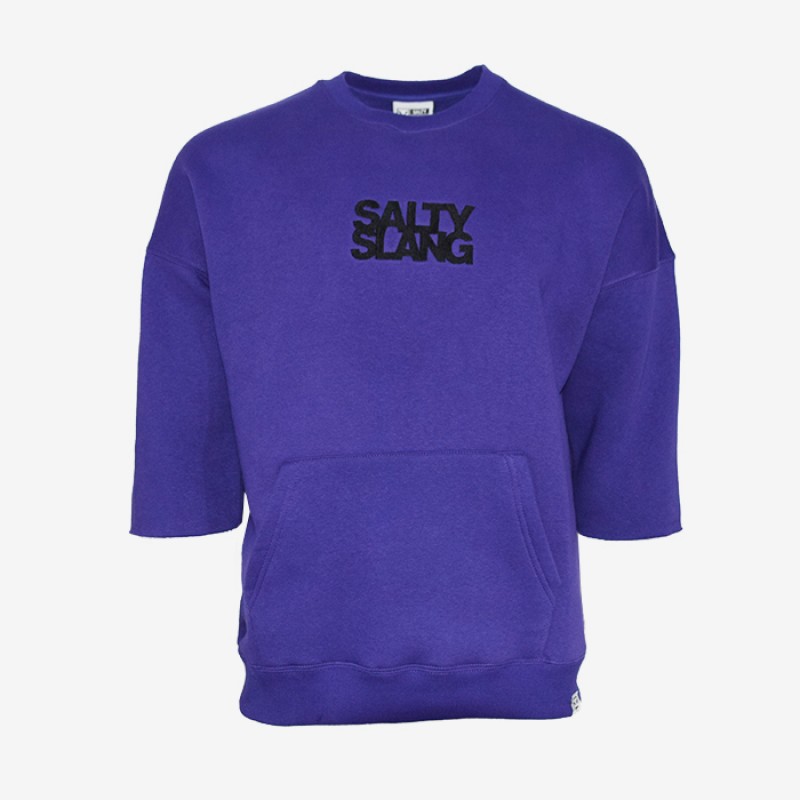 SALTY SLANG WORD LOGO EMBROIDERY CROP