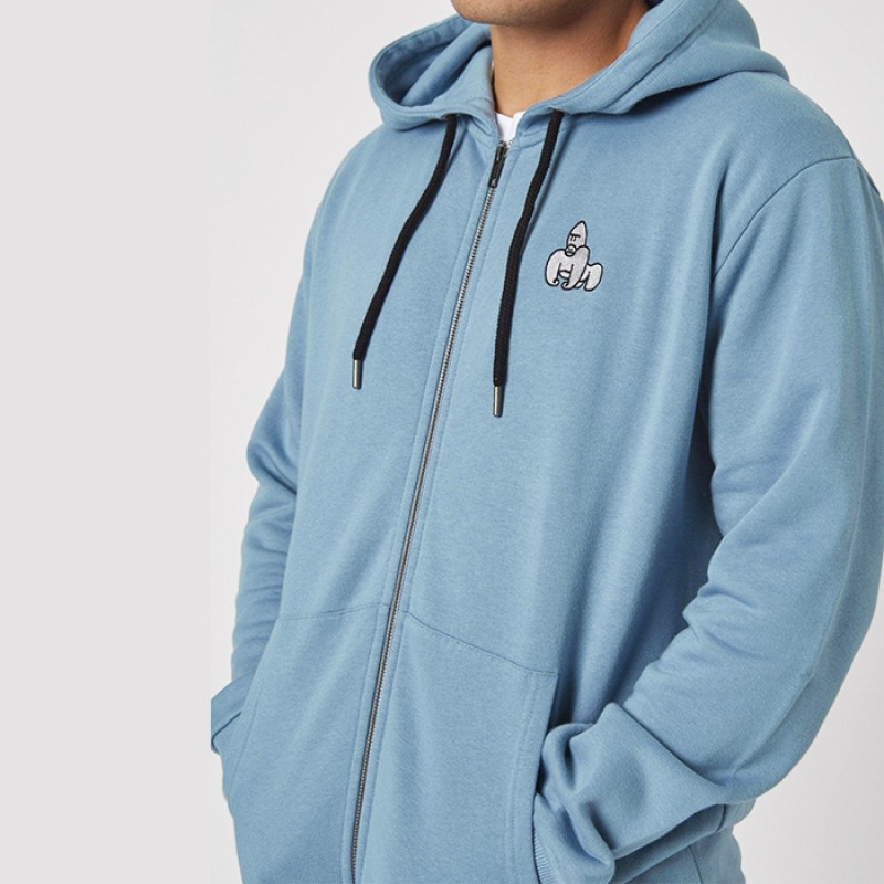 THAT GORILLA BRAND That Gorilla Brand Virunga Gorilla Zip Hoody Blue